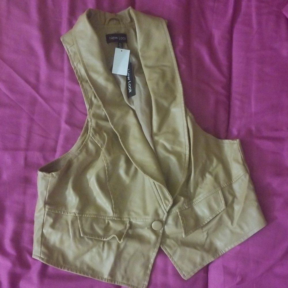 Faux leather vest
